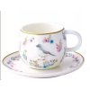 Easy Life - Porcelánové šálky s podšálkem Fancy Garden ptáček a vážka 2 ks - 120 ml