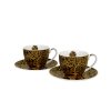DG - Porcelánové šálky s podšálky TREE OF LIFE Brown od Gustava Klimta - 2*270 ml