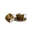 DG - Porcelánové šálky s podšálky TREE OF LIFE Brown od Gustava Klimta - 2*270 ml