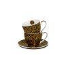DG - Porcelánové šálky s podšálky TREE OF LIFE Brown od Gustava Klimta - 2*270 ml