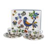 DP - Porcelánové šálky s podšálky na espresso Kašubský ptáček 2 ks - 90 ml