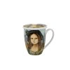 DP - Porcelánový hrnek se sítkem a víčkem Mona Lisa s kočkou - 360 ml