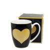 DP - Hrnek Zlaté plné srdíčko na černém podkladu - 350 ml