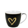 DP - Porcelánový hrnek v srdci Zlaté srdíčko na černém podkladu - 460 ml