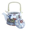 Konvice na čaj 900 ml se sítkem a proutěným uchem - tradiční čínský motiv