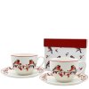Šálek s podšálkem na kávu - Vánoční ptáčci sada 2 ks - 250 ml