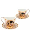 Šálek s podšálkem 100 ml na espresso Vanessa Gustav Klimt "Polibek"