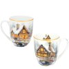 Hrnek 400 ml Zimní chaloupky - sada 2 ks