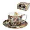 Šálek s podšálkem 230 ml z kostního porcelánu - volná inspirace dílem Alfonse Muchy