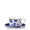 Šálek s podšálkem 220 ml z kostního porcelánu - cobalt art decco flowers