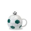 Hrnek 400 ml fotbalový míč s víčkem a lžičkou - mix různých barev