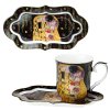 Snídaňový set 350 ml Gustav Klimt - Polibek (tmavý podklad)