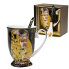 Hrnek 300 ml se lžičkou Gustav Klimt - Polibek (tmavý podklad)