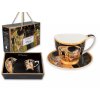 Šálek s podšálkem 100 ml na espresso Vanessa Gustav Klimt "Polibek"