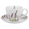 DG - Porcelánový šálek s podšálkem CLASSIC LAVENDER v dárkové krabičce - 470 ml