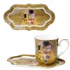 Snídaňový set 350 ml Gustav Klimt - Polibek (světlý podklad)