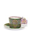 Šálek s podšálkem 240 ml z kostního porcelánu - Emerald Green Floral