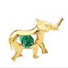 Slon 7 × 4 cm zelené křišťály gold