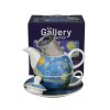 DP - Porcelánový šálek s konvičkou a podšálkem s kovovým sítkem V. van Gogh Hvězdná noc - 350 ml, 300 ml