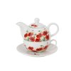 DP - Porcelánový šálek s konvičkou a podšálkem s kovovým sítkem CLASSIC POPPIES Vlčí máky - 350 ml, 300 ml