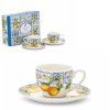 Šálek s podšálkem 90 ml - Lemon Tree collection - sada 2 ks