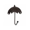 Clayre & Eef - Kovový háček ve tvaru deštníku v hnědé barvě