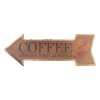 Clayre & Eef - Plechová cedule COFFEE ve tvaru šipky- 46*15 cm