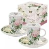 Easy Life - Sada porcelánových hrnků s podšálkem Jardin Botanique - 2*50 ml