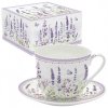 Easy Life - Porcelánový hrnek s podšálkem Lavender Field v dárkové krabičce - 400 ml
