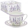 Easy Life - Porcelánový hrnek s podšálkem Lavender Field v dárkové krabičce - 400 ml