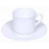 Šálek s podšálkem z opálového skla v bílé barvě - 250 ml