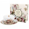 VINTAGE FLOWERS-WHITE - Porcelánový šálek s podšálkem 280ml v boxu