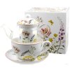 Porcelánový šálek s konvičkou a sítkem ROZKVETLÁ LOUKA - šálek - 200 ml