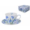 B.E - Porcelánový šálek s podšálkem Bluebell - modré zvonky v dárkové krabičce - 450 ml