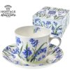 B.E - Porcelánový šálek s podšálkem Bluebell - modré zvonky v dárkové krabičce - 450 ml