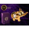 Swarovski - designová figurka "SLŮNĚ" s bílými krystaly Swarovski Elements v dárkové krabičce - 7 cm