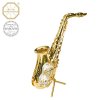 Swarovski - designová figurka  "SAXOFON" s bílými krystaly Swarovski Elements v dárkové krabičce - 11,5*7,5 cm