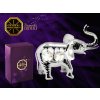 Swarovski - designová figurka  "SLON - VĚTŠÍ" s bílými krystaly Swarovski Elements v dárkové krabičce - 7,5*9 cm