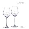 Swarovski - Atlantis skleničky na víno s bílými krystaly Swarovski Elements v dárkovém balení - 2*400 ml