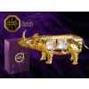 Swarovski - designová figurka  "NOSOROŽEC" s bílými krystaly Swarovski Elements v dárkové krabičce - 9*4 cm