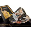 Carmani - Porcelánový šálek s podšálkem Gustav Klimt, Rodina v dárkové krabičce - 250 ml