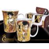 Carmani - Porcelánové hrnky Gustav Klimt, Polibek + Adela krémové pozadí v dárkové krabičce - 2*300 ml