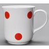 Velký porcelánový hrnek GOLEM "Červené puntíky" - 1,5 l