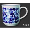 Velký porcelánový hrnek GOLEM "Třešně - kobaltové" - 1,5 l