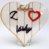 Dřevěné srdíčko 18cm bílé s 3D nápisem - Z lásky