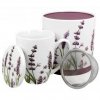 Porcelánový hrnek se sítkem a víčkem "Levandule" v dárkové krabičce - 320 ml