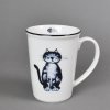 Porcelánový hrnek Erin s černou linkou kočka Apolena