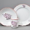 Dětská jídelní porcelánová souprava Růžový slon