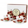 DG - Porcelánová sada šálků s podšálkem na esprees Vlčí mák v dárkové krabičce - 2*90 ml