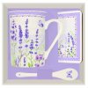 Easy Life - Porcelánový hrnek LAVENDER FIELD, lžička a korková podložka v dárkové krabičce - 300 ml